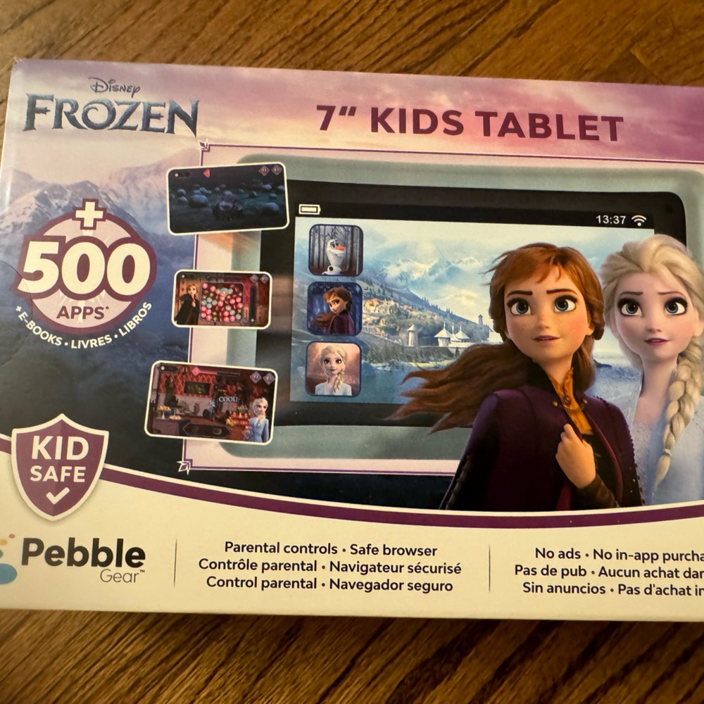 Factory Sealed Pebble Gear Disney Frozen 2 7" Kids Wi-Fi Tablet 16GB Light Blue